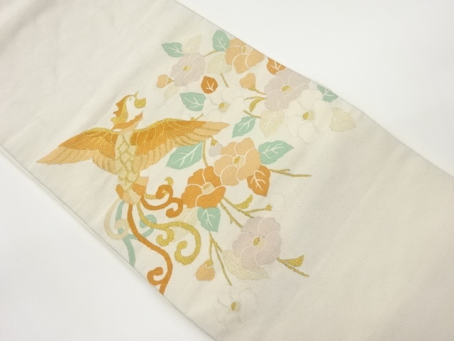 JAPANESE NAGOYA OBI / WOVEN CAMELLIA